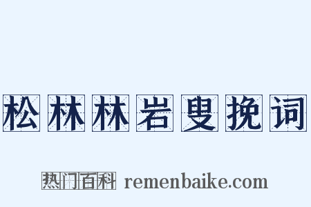 松林林岩叟挽词是什么意思的图片